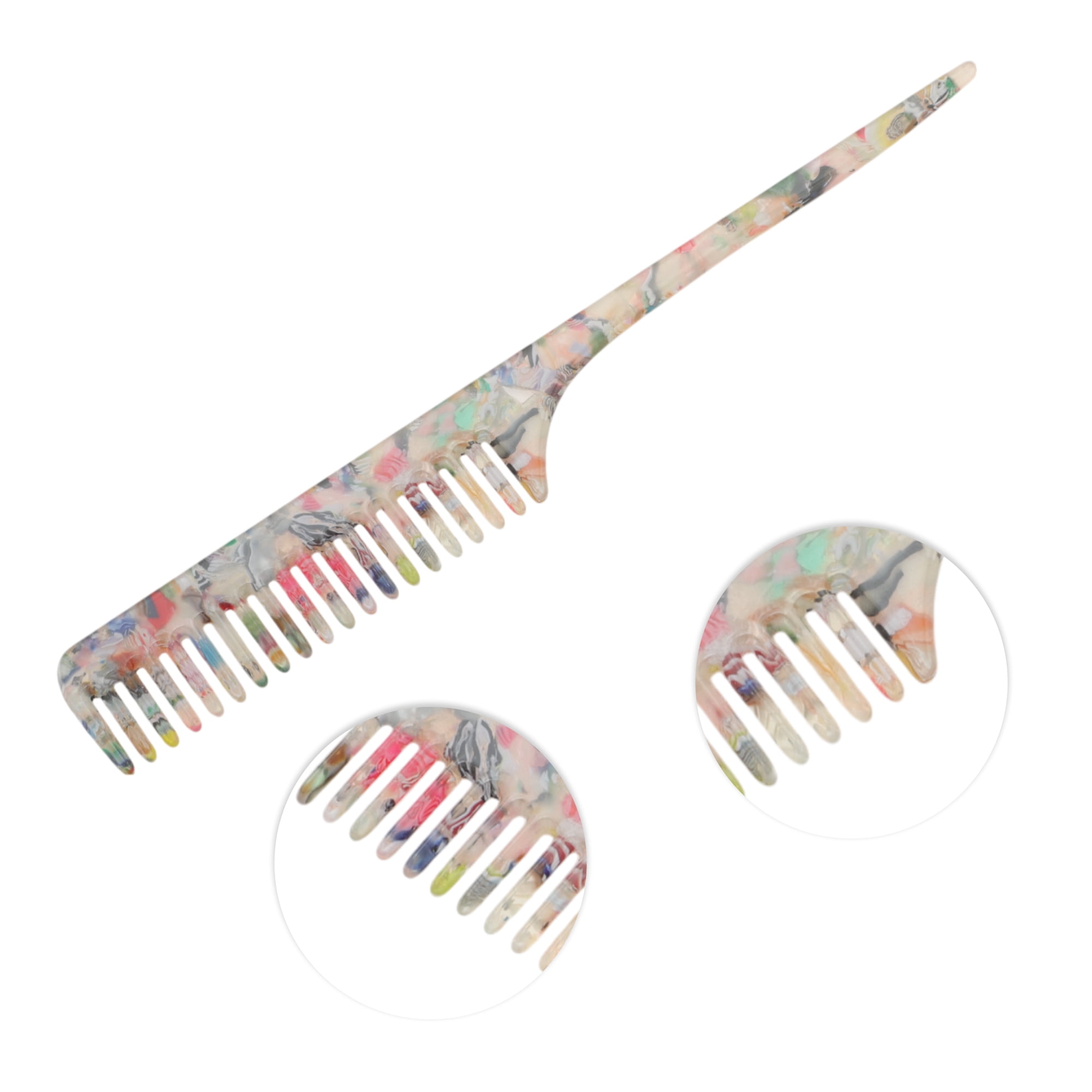 Unique Bargains 1 Pc Simple Vintage Rat Tail Comb for All Hair Types Colorful