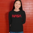 thumbnail image 4 of Vintage NASA Worm Logo Women's Long Sleeve T-shirt Astronaut Space Exploration Emblem, 4 of 7