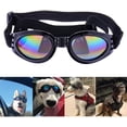 thumbnail image 2 of Juego de 2 gafas protectoras para perros, correa ajustable, protección ocular para viajes y esquí, gafas de sol impermeables para perros (negro, blanco), 2 of 5