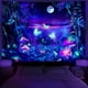 thumbnail image 1 of Tapiz de bosque Tapiz de hongos trippy Mariposa reactiva a los rayos UV Ae, 1 of 5