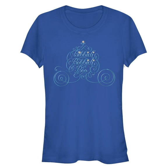 Junior's Cinderella Bibbidi Bobbidi Boo Graphic Tee Royal Blue Large
