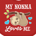 thumbnail image 4 of Inktastic My Nonna Loves Me with Sloth and Hearts Boys or Girls Baby Bib, 4 of 4
