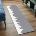 thumbnail image 4 of Grey Painting Washable Runner Rugs 2'x6', Abstract Art Grey Painting Low Pile Throw Entryway Rug Non-Slip Sturdy Edge Binding Carpet for Indoor Bedside Entrance Bedside, 4 of 9