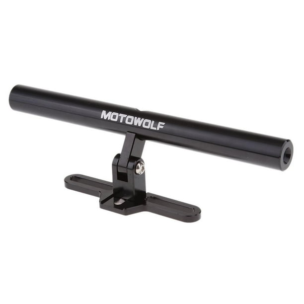 Barra De Soporte De Espejo De Faro Extendido CNC De Aluminio Para Motocicleta Negro
