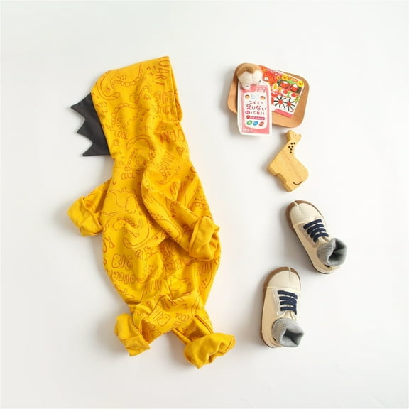 Vedolay Boy's Romper Baby Boy Jumpsuit Outfits Kids Pumpkin Skull Ghost Long Sleeve Strap Romper Long Pants Clothes,Yellow 6-12 Months