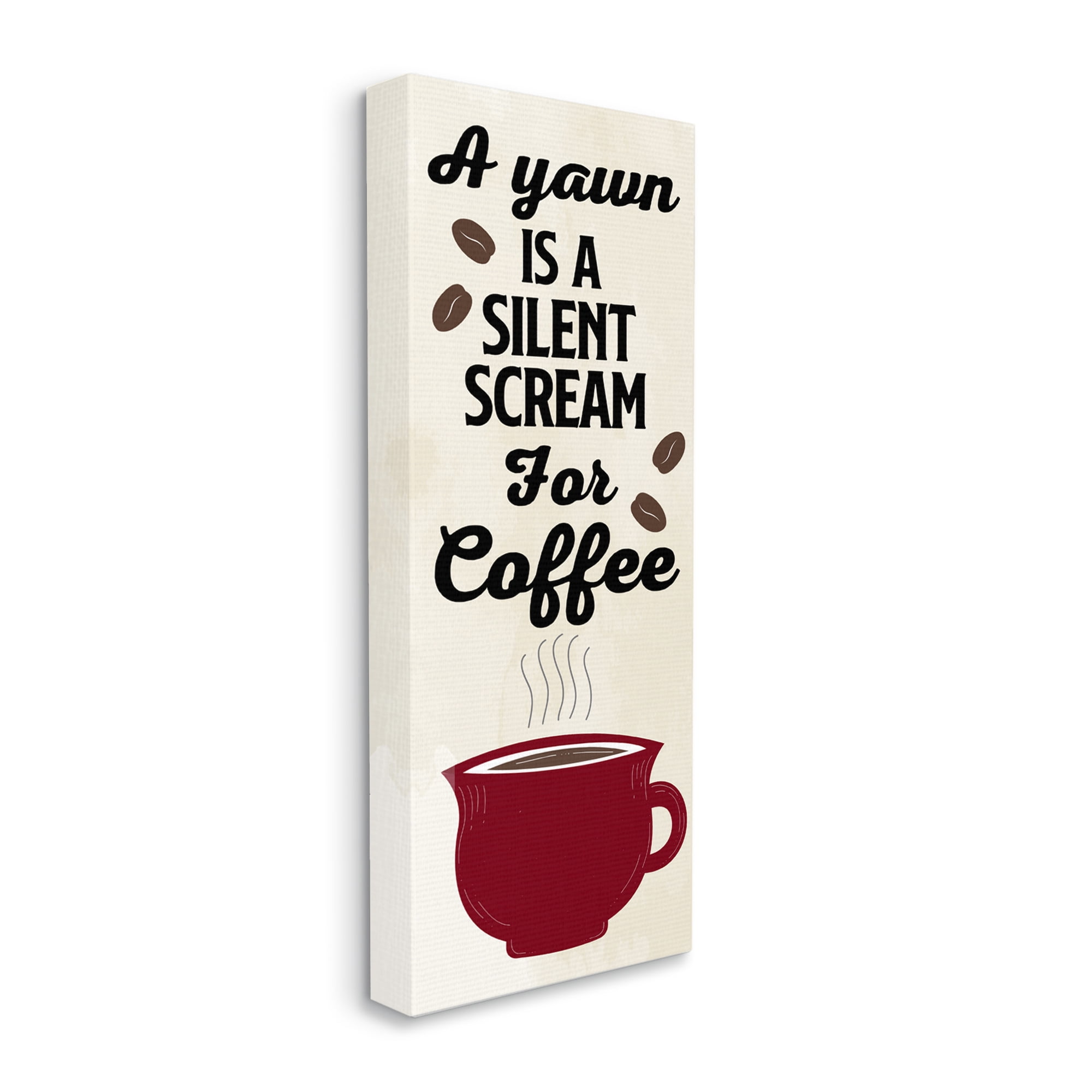 Stupell Industries Yawn For Coffee Phrase Food & Beverage Painting Gallery Wrapped Canvas Print Wall Art, 17 x 40