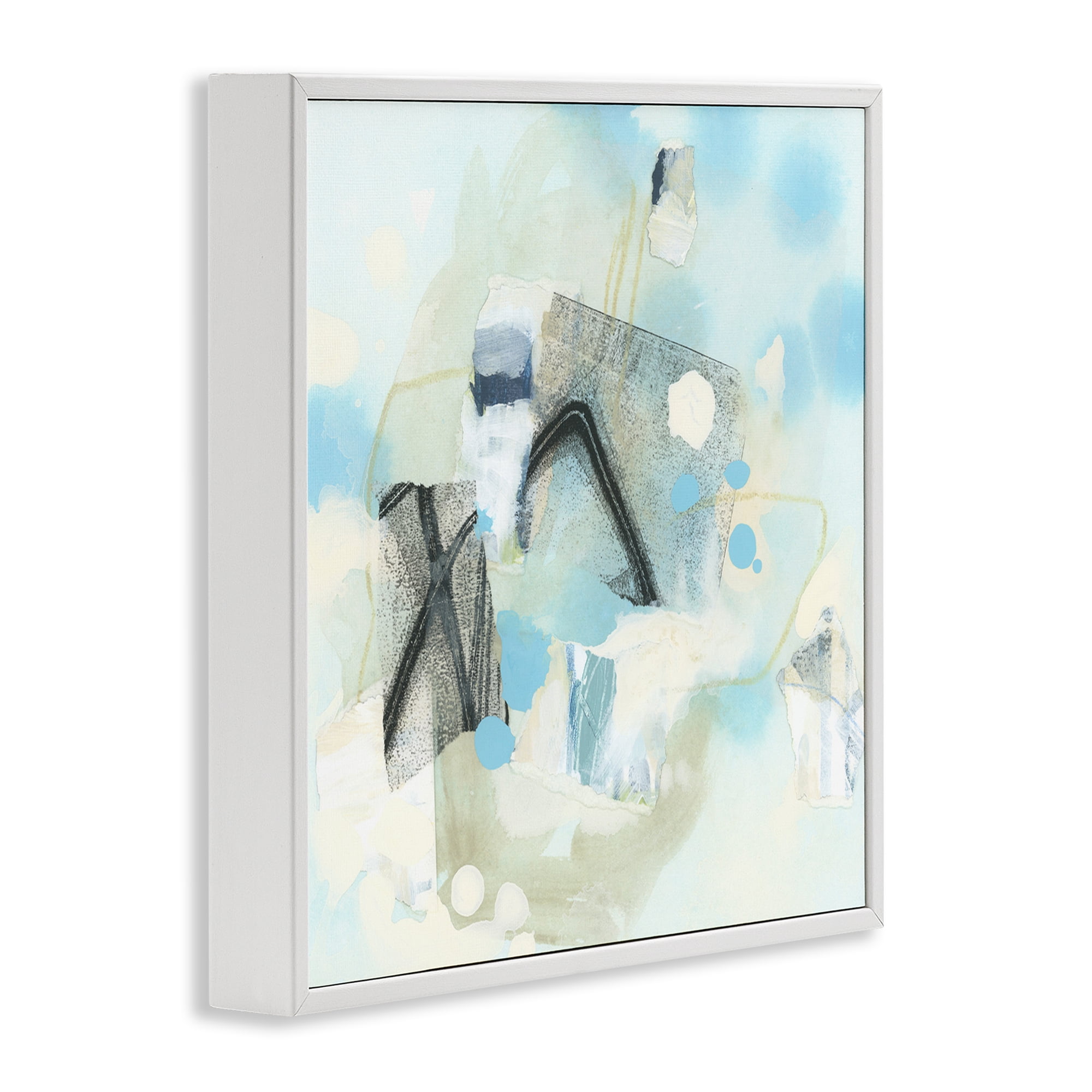 Stupell Industries Expressive Blue Abstraction Abstract Painting White Framed Art Print Wall Art, 12 x 12