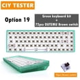 thumbnail image 3 of Juegos de teclados mecánicos 68-Key Tester68 Kits de mecánico 2.4G / 5.0 Probador de eje de plástico ABS de 2 modos para PC Oficina Laptop inalámbrico - opción 19, 3 of 7