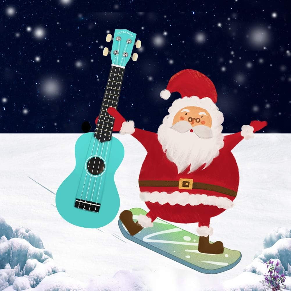 POMAIKAI Soprano Ukulele Starter Wood Ukele Hawaiian Guitar Ukelele 21" Beginner and Students (Light blue)