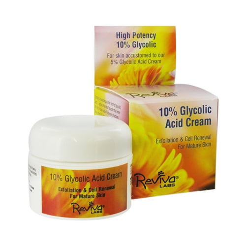 Reviva 10 Glycolic Acid Face Cream Exfoliation And Cell Renewal For Mature Skin 1.5 Oz