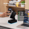 thumbnail image 3 of Wireless Induction Audio Bluetooth Speaker, Cell Phone Stand with Wireless Bluetooth Speaker, Unique Gifts for Men/Women, Adjustable Phone Holder with Colorful Ambient Light for iPhone/iPad, 3 of 10