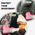 thumbnail image 3 of Simple Cute Snake Flower Pink Mats Back Seat Protectors, Car Seat Protector Vehicle Organizers Waterproof Cover Back Seat Cover for Kids with 3 Storage Pockets 2 Pack, 3 of 5