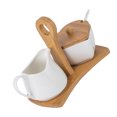 thumbnail image 3 of 1 Set Ceramic Sugar Jug Milk Pot Reasoning Storage Pot With Tray And Spoon, 3 of 4