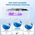 thumbnail image 2 of Ultrasonic Retainer Cleaner Machine, 48kHz High-Frequency , UV Cleaner , 2-in-1 Professional Portable Cleaner for Mouth Guards, Aligners, Jewelry, Home & Travel Use, 2 of 7