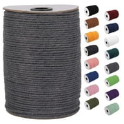 XKDOUS Grey 3mm x 220yards Macrame Cord, Colored Macrame Rope, Color Cotton Rope, Colorful Cotton Craft Cord for Wall Hanging, Plant Hangers, Crafts, Knitting