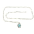thumbnail image 4 of Women Silver Metal Chain Turquoise Blue Charm Buckle Belt XL XXL, 4 of 10