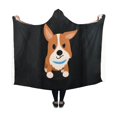 thumbnail image 1 of HATIART Couverture à Capuche Mignon Animal de Compagnie Corgi Chien Portable Couverture 50x60 Pouces Comfotable à Capuche Jeter Wrap, 1 of 3