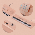 thumbnail image 2 of 61-Key Mini Electronic Keyboard with 8 Voices, 5 Rhythms & Effects, 6 Demo Songs - USB/Battery Powered (3xAA Not Included) - Includes Microphone & USB Cable, Pink - BF-6138, 2 of 6