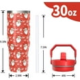 thumbnail image 2 of Christmas Red Gifts for Women Men, 30 Oz Tumbler with Top Handle and Flip Straw, Xmas Santa Claus Stainless Steel Insulated Travel Coffee Cup, Winter Holiday Water Bottle for Him Her, 2 of 6