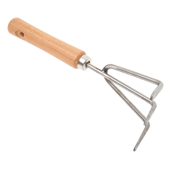 FRCOLOR Small Stainless Steel Gardening Hand Rake for Yard, Planting, and Garden Maintenance Tools