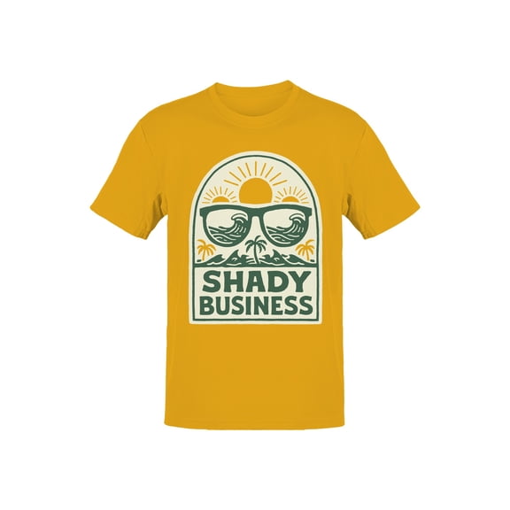Shady Business Beach Theme Art Men's T-shirt Gold