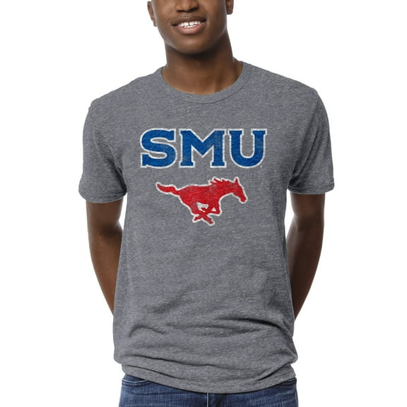 Men's League Collegiate Wear Heather Gray SMU Mustangs 1965 Victory Falls T-Shirt