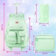 thumbnail image 3 of Mochila enrollable WZLVO para mujer con bolsa de almuerzo de 21 pulgadas, color verde, 3 of 8