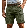 thumbnail image 3 of GrmtClth Cargo Shorts Men Twill Cotton Stretch Comfy 17 Inch Inseam Summer Athletic Outdoor Golf Fishing Casual Work Knee Length Shorts Light Green XL, 3 of 9