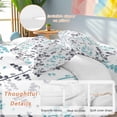 thumbnail image 2 of King 4 Piece Bedding Set Farm Blue Black Leaves Soft Breathable Duvet Cover and Pillowcase, Rural Style Plants Duvet Cover Set Bed Sheets for Bedroom Dormitory Guest Room, 2 of 9