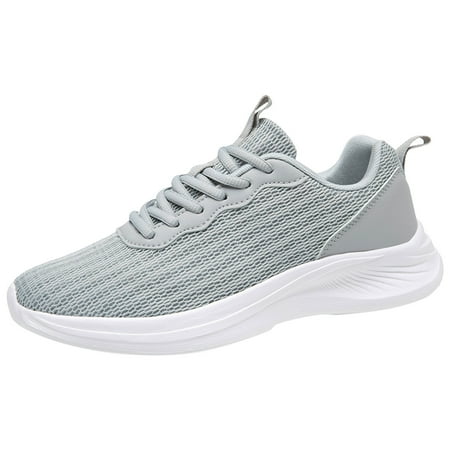 Sngxgn Mens Slip On Walking Shoes Lightweight Breathable Running Shoes Comfortable Sneakers Workout Casual Sports(Grey,42)