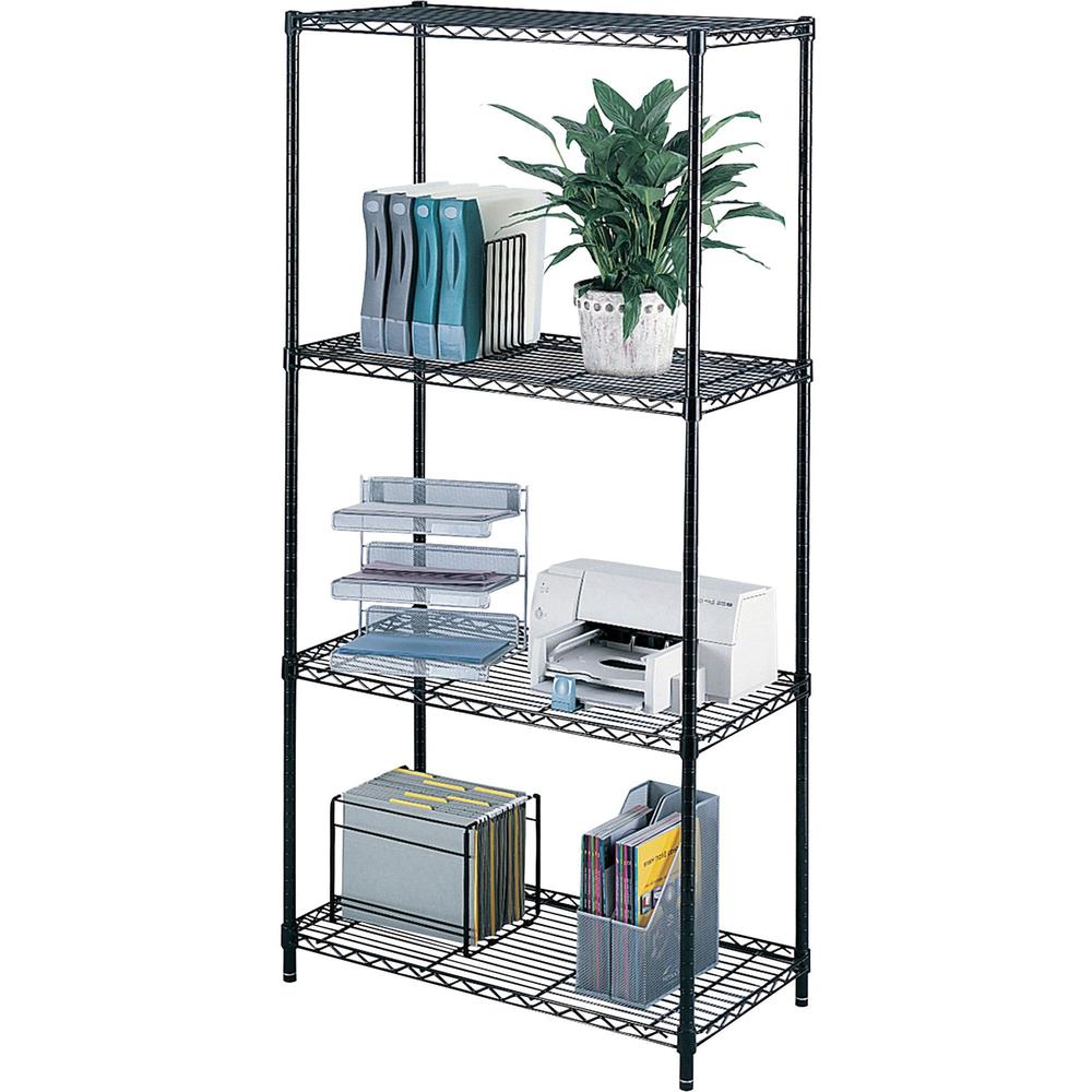 Safco Industrial Wire Shelving Starter Kit, Four-Shelf, 48w x 18d x 72h, Black - image 2 of 4