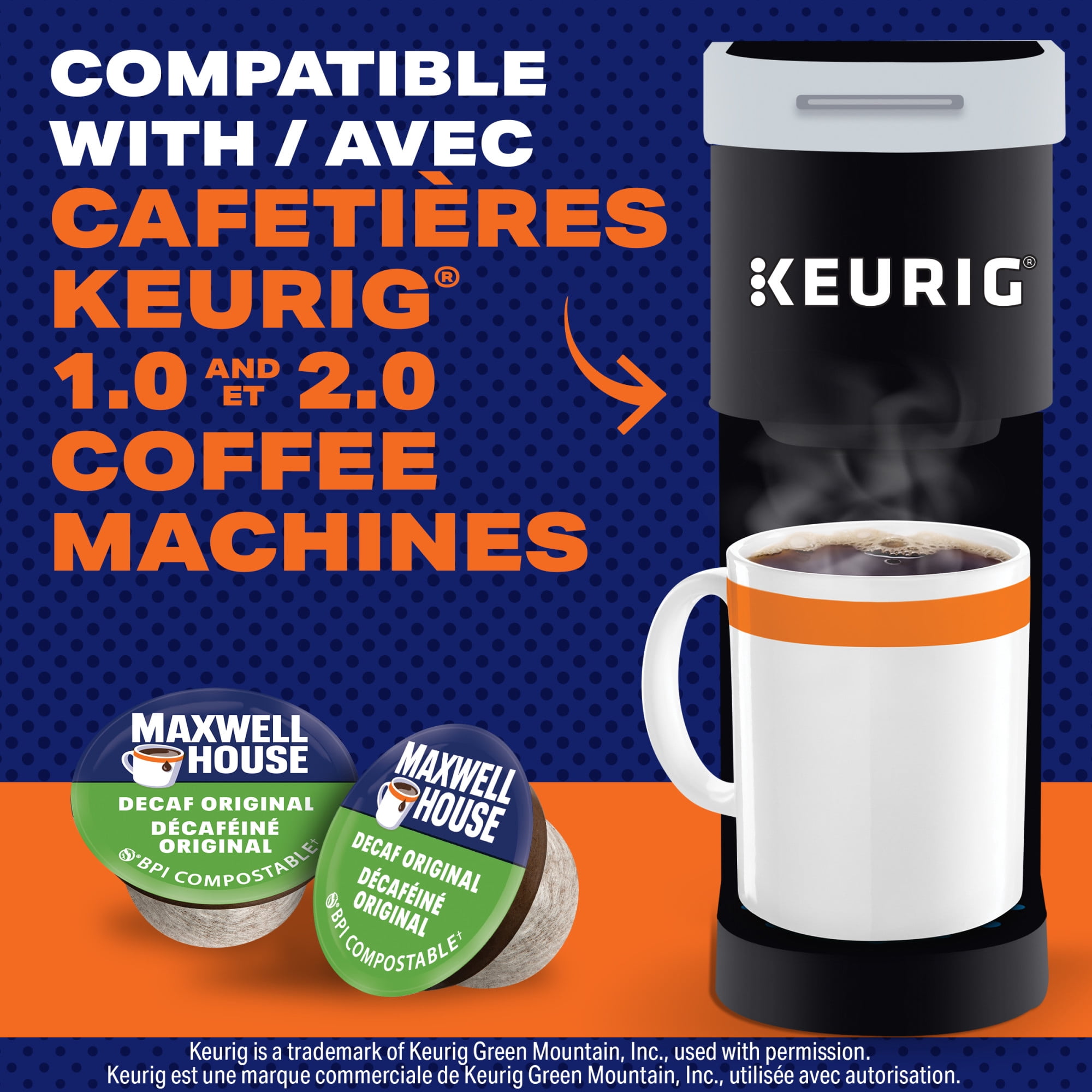 Maxwell House Decaffeinated Coffee Certified Compostable K-Cup® Coffee Pods, 30 Pods, Medium