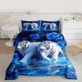 thumbnail image 2 of Castle Fairy Tiger Animal Bedding Comforter Set 2pcs for Kids Teens Adults,Jungle Wildlife Twin Comforter Sets Microfiber,Floral Flower Rose Breathable Bedding Set,Luxury Bedroom Decor,Reversible, 2 of 8