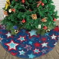 thumbnail image 4 of Stars Blue and White Christmas Tree Skirts 36", Xmas Tree Cloth Mats Trees Skirts for Decor Gift, Home Decoration, 4 of 6