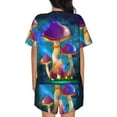 thumbnail image 3 of Picia Magic Mushrooms ,Fireflies Pajamas Sets for Women Soft Short-Sleeved Pjs with Lounge Shorts Two Piece Sleepwear-Small, 3 of 9