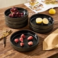 thumbnail image 6 of Famiware 4 Pieces 8.1" Stoneware Pasta Bowls, Microwave & Dishwasher Safe, Black Gold, 6 of 6