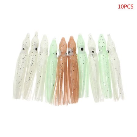 WINDLAND 10Pcs Plastic Fishing Lures Squid Skirt Trolling Octopus Soft Lure Bait