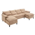 thumbnail image 2 of Furvclv U Shaped Sectional Sofa Convertible Couch With Double Chaises, 4 Lumbar Pillows, Modern Modular Sofa Sleeper For Living Room Apartment Home Office, 2 of 6