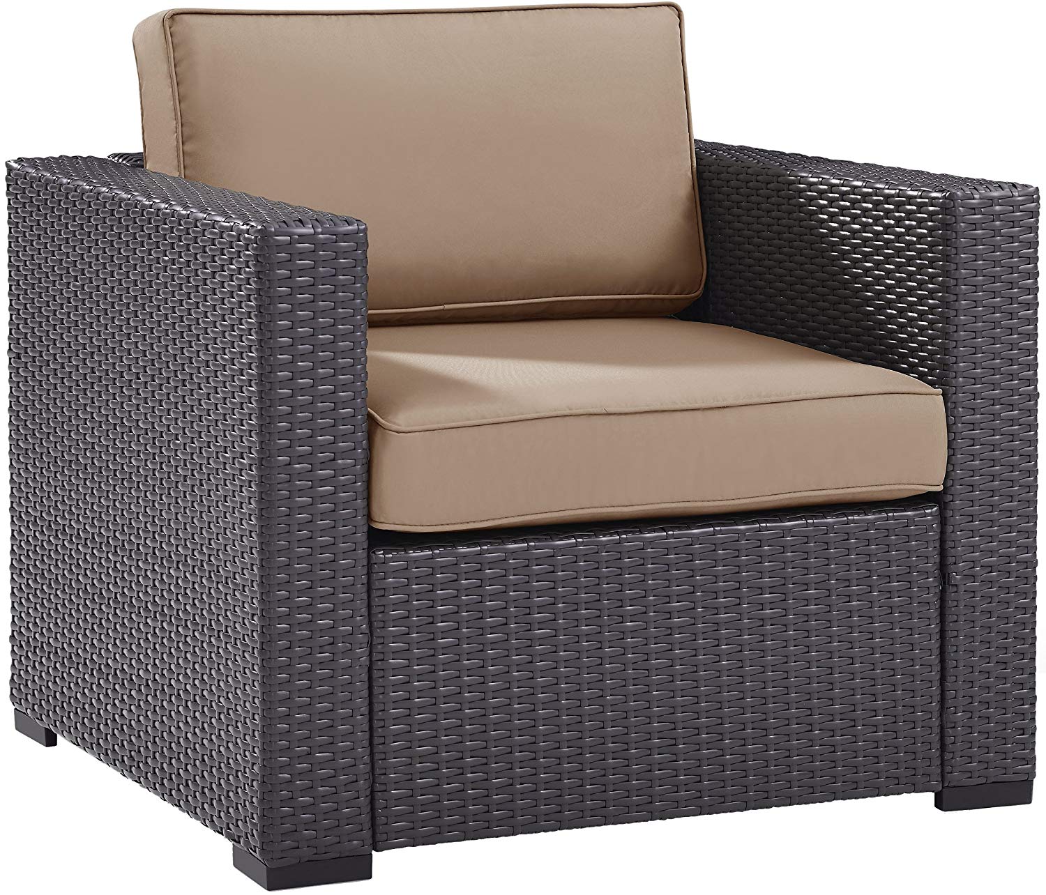 Crosley Furniture Biscayne 3 Piece Fabric Patio Conversation Set in Brown/Mocha - image 2 of 10