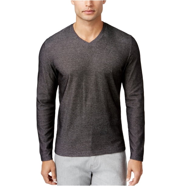 Alfani - Camiseta básica con puntos para hombre, color negro, talla mediana Alfani Camiseta básica