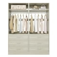 thumbnail image 5 of Aheaplus Set of 2 Closet Systems: 6 Wood Drawers + 2 Hanging Rods + 2 Shelves, Freestanding Walk-in Closet Organizer, 48x15x80 Inch, Heavy Duty,White Oak, 5 of 5