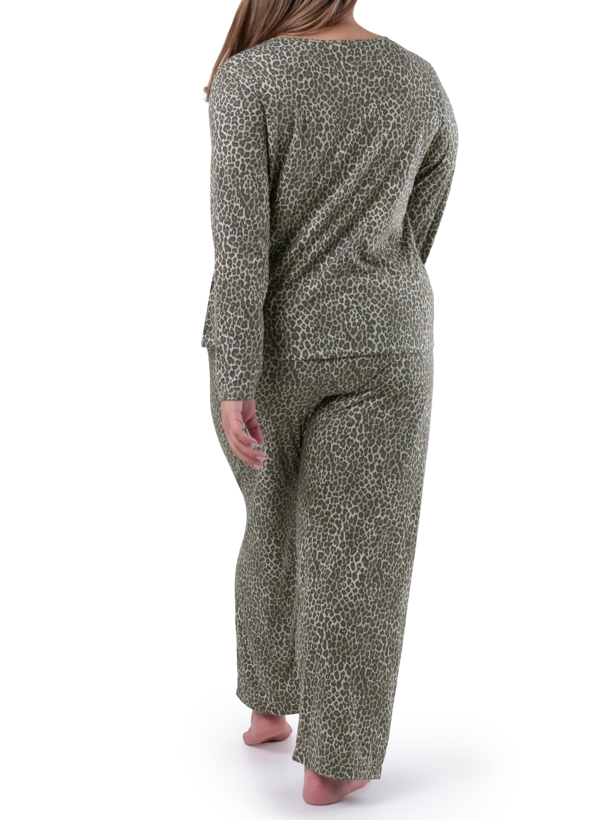 Fruit of the Loom Women's Sleep Soft & Breathable Long Sleeve Top & Pant Set, Sizes S-4X