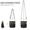 thumbnail image 4 of FALAN MULE Small Vegan Leather Women Crossbody Shoulder Bag Multi Zipper Pocket Handbag, 4 of 6