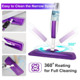 thumbnail image 5 of XYY Spray Mop, PMM with with Refillable Cartridge & Washable Microfiber Pad, Purple, 5 of 7