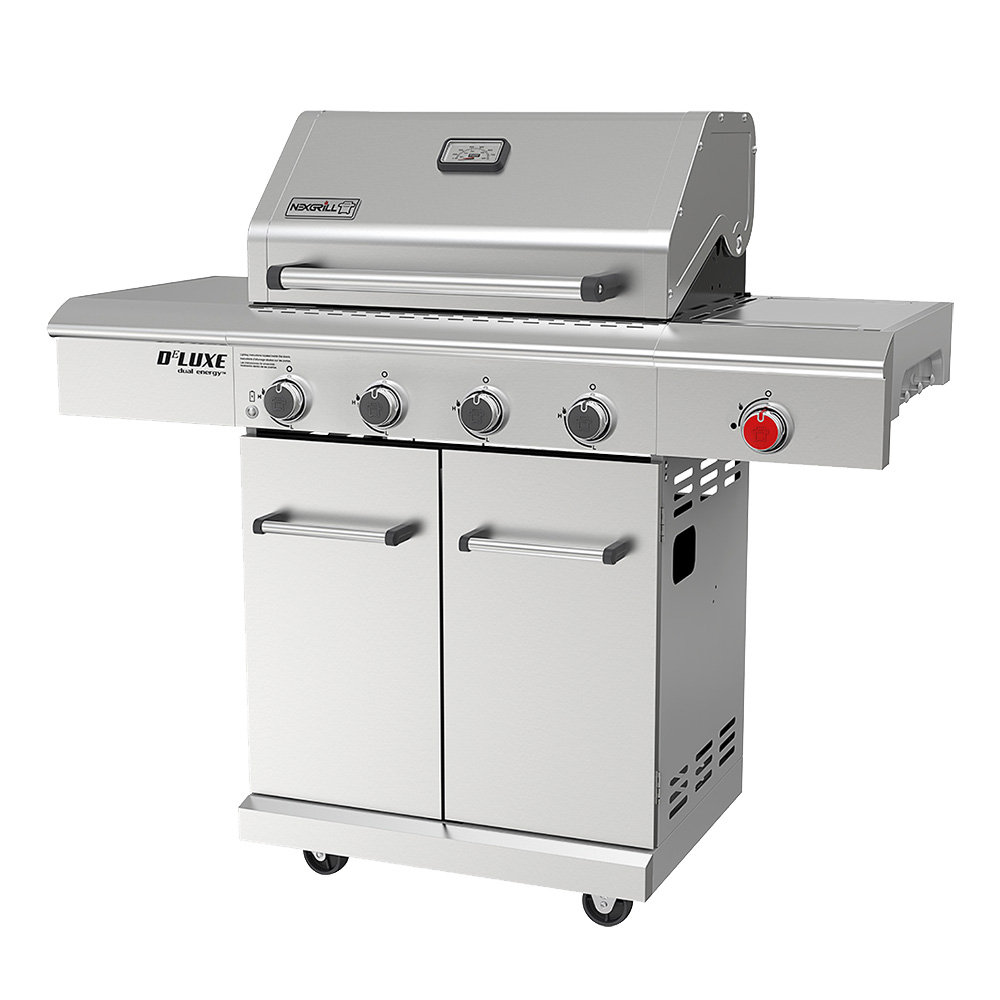 Nexgrill Deluxe 4-Burner Dual Energy Propane Gas Grill with Infrared Side Burner and Cabinets - 63000BTUs - image 5 of 5