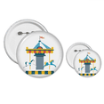 thumbnail image 1 of Amazing Funny Park Carousel ilustración Insignia insignia botón diseño conjunto, 1 of 3