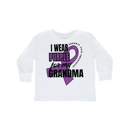 

Inktastic Chronic Pain I Wear Purple For My Grandma Gift Toddler Boy or Toddler Girl Long Sleeve T-Shirt