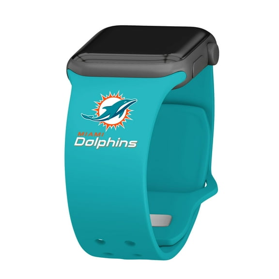Aqua Miami Dolphins Silicone Apple Watch Band