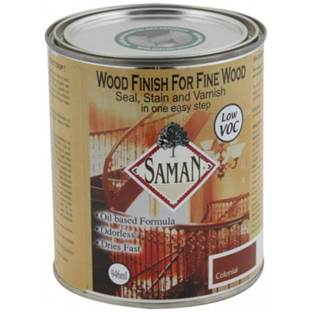 Saman Products SAM-305-1L 946 ML Colonial Wood Finish Seal, Stain & (Best Varnish For Wood)