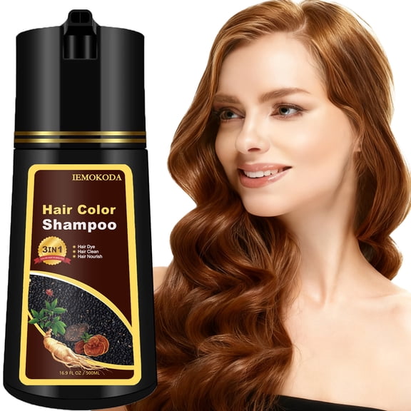Instant Blonde/Golden Brown Hair Dye Shampoo 3 in 1 for Women, Semi-Permanent Color Shampoo for Grey Hair Coverage, Ginger Extract Color Shade Shampoo Easy to Use, 16.9 fl oz